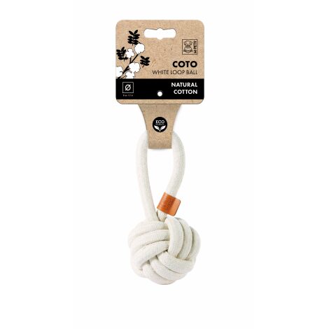 M-PETS_10646701_COTO_Eco rope dog toys_White Loop Ball_6.5 cm_#0
