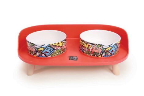 M-PETS_10554099_ALTITUDE URBAN STYLE Double Raised Pet Bowl_Multicolour_Product_Front_HOR_CMYK