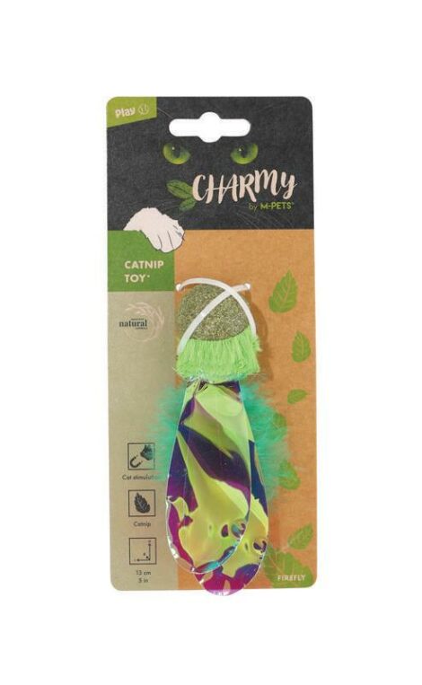 M_PETS_20640499_CHARMY_Cat_Toy_FIREFLY_Green_Product_with_packaging_VER_CMYK