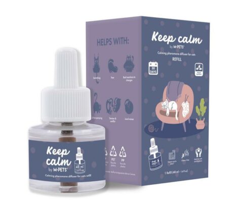M-PETS_20123099_Keep Calm_Calming Pheromone diffuser for cats refill_3D SIM_HOR_CMYK V1