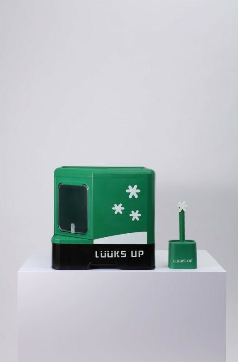 08.LUUKS UP_720110D_Cat Litter Box_Winter Snowflake_Green_Product_VER_CMYK